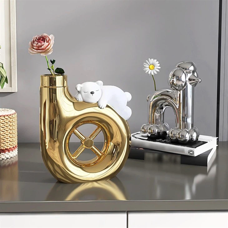 Bear On The Vase Desktop Ornament