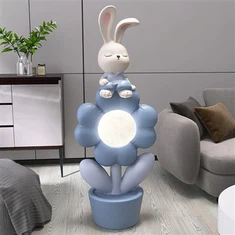 Scultura Coniglietto Petalo Luminoso